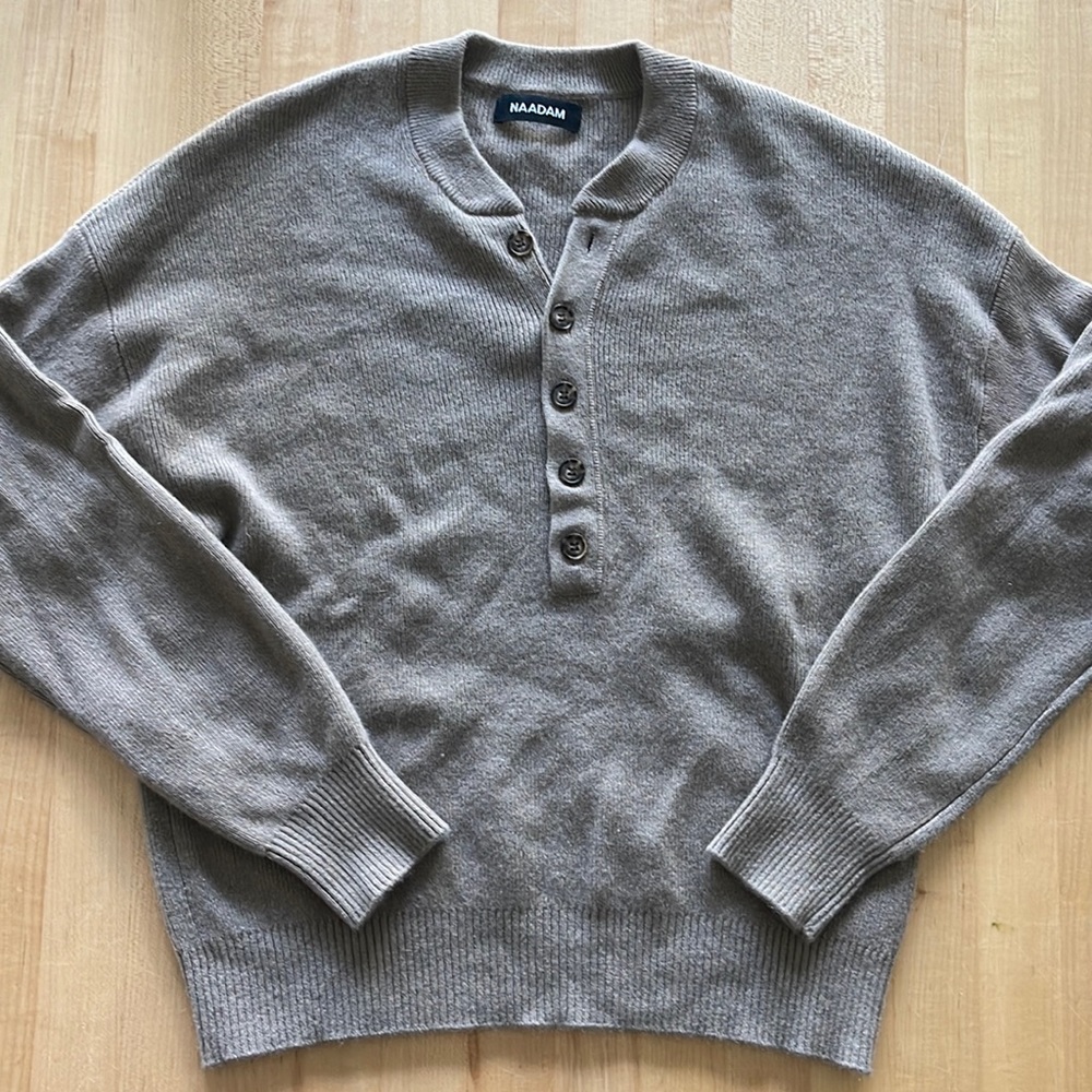 Naadam Cashmere Ribbed Henley